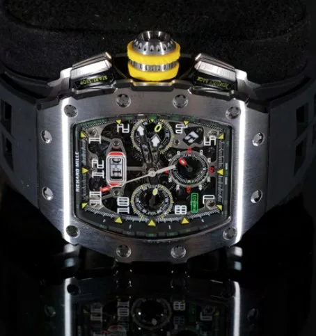 Tonneau Sport Watch — Skeleton Chronograph, Rubber Strap