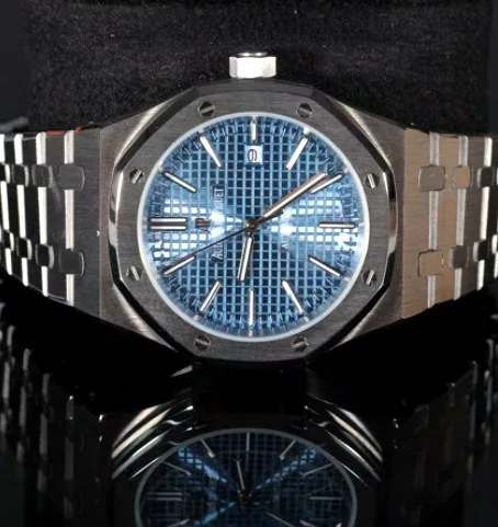 Octagonal Bezel Sport Watch — Blue Baton Dial, Steel