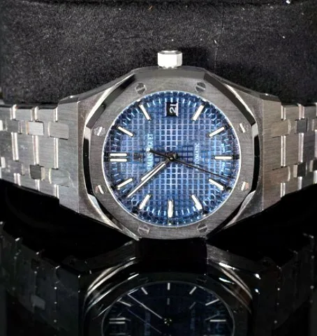 Octagonal Bezel Sport Watch — Blue Tapisserie Dial