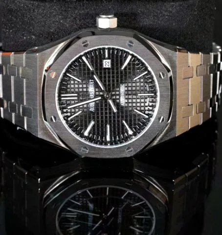 Octagonal Bezel Sport Watch — Black Tapisserie Dial