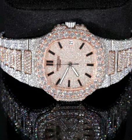 Iced Cushion Sport Watch — Rose Gold Full Pavé